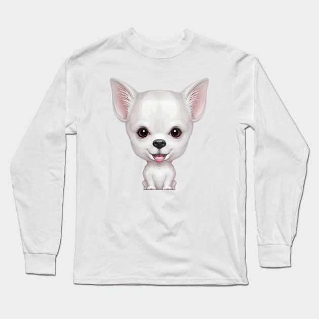 White Smooth Coat Chihuahua Long Sleeve T-Shirt by stonemask